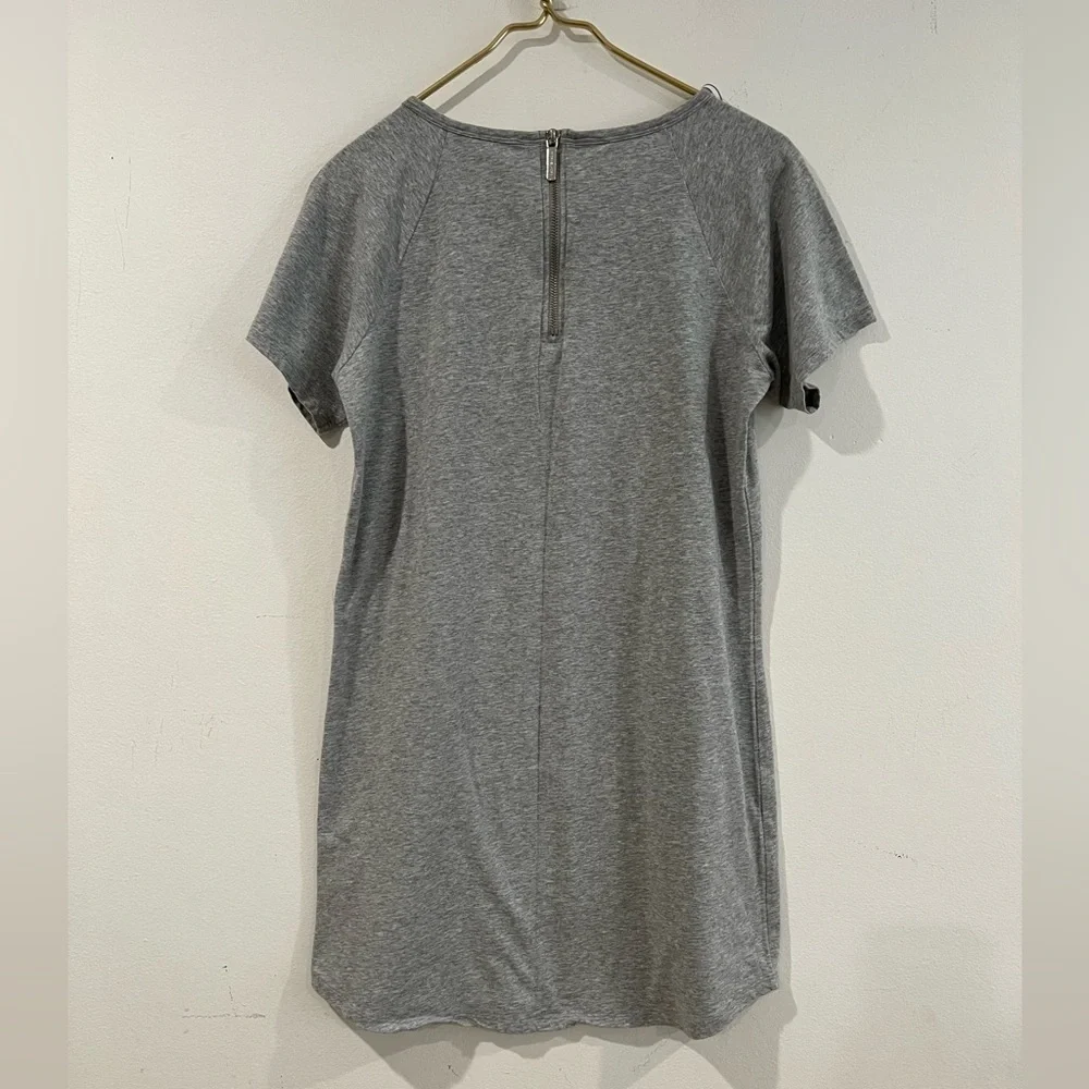 Michael Kors T-Shirt Dress Size Medium Silver Rhinestone Logo Gray  Cotton